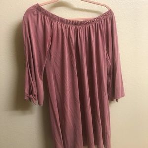 Rose Pink Off-the-shoulder Dress